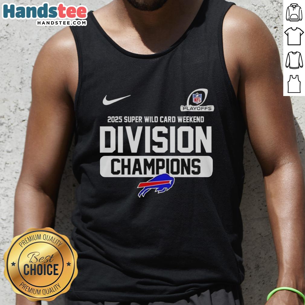 good-buffalo-bills-2025-super-wild-card-weekend-division-champions-tank-top Good Buffalo Bills 2025 Super Wild Card Weekend Division Champions tank top featuring team colors and logo design.