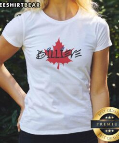 Good Buffalo Bills Billieve Super Bowl Maple Leaf Canada Ladies Tee showcasing team spirit and Canadian pride.