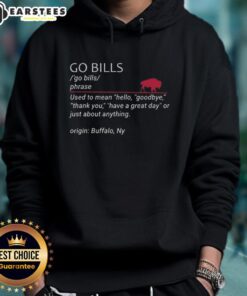 Cozy hoodie featuring 'Good Buffalo Bills' design, perfect for fans to show team spirit and say hello, goodbye, thank you.
