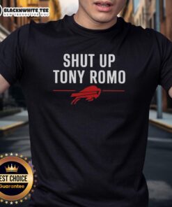 Good Buffalo Bills Shut Up Tony Romo T-Shirt featuring bold graphics and a sporty design, perfect for Bills fans.