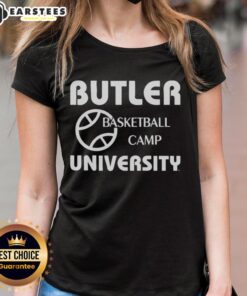 Good Butler Basketball Camp University ladies tee featuring team colors and logo, perfect for fans and participants.