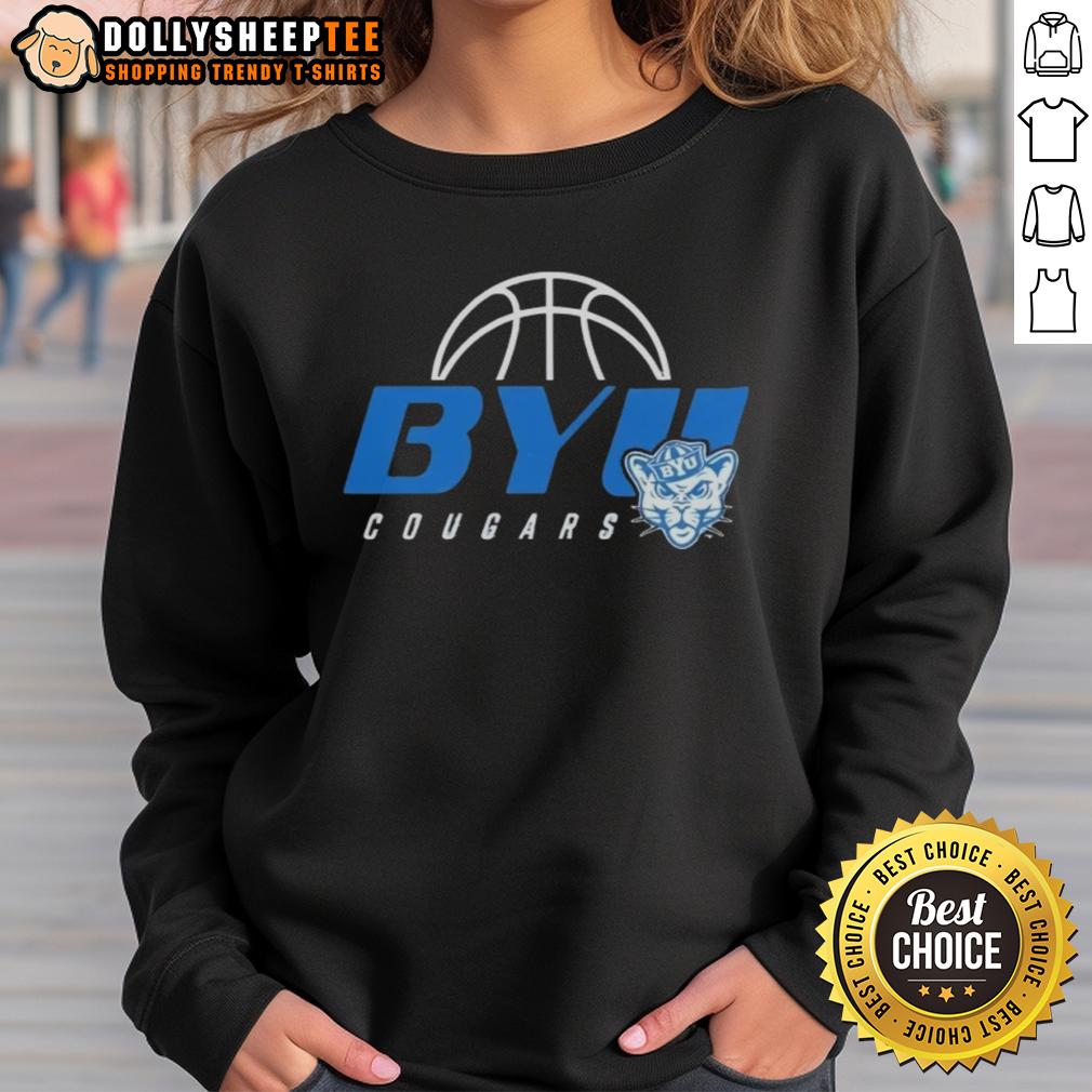 Good Byu Cougars Basketball Sweatshirt Comfortable BYU Cougars basketball sweatshirt featuring team colors and logo, perfect for fans and casual wear.