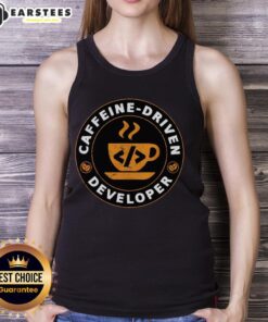 Good Caffeine Driven Developer Tank Top featuring a stylish design perfect for programmers and coffee lovers.