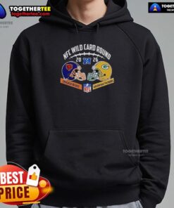 Chicago Bears vs Green Bay Packers NFC Wild Card Game hoodie featuring helmet matchup design, perfect for NFL fans.