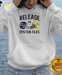 Alt Text: Good Chicago Bears vs Green Bay Packers hoodie featuring 'Release The Epstein Files' design, perfect for fans.