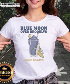 Good Christopher Grady and Scott Hunter in Blue Moon Over Brooklyn Extra Banana Ladies Tee, showcasing vibrant art style.