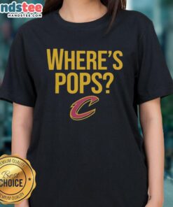 Good Cleveland Cavaliers basketball big logo on a stylish Where's Pops ladies tee shirt for fans.