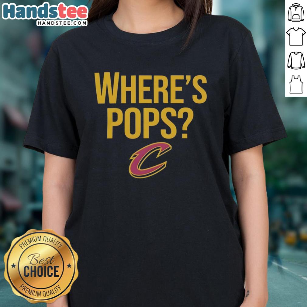 good-cleveland-cavaliers-basketball-big-logo-wheres-pops-ladies-tee Good Cleveland Cavaliers basketball big logo on a stylish Where's Pops ladies tee shirt for fans.