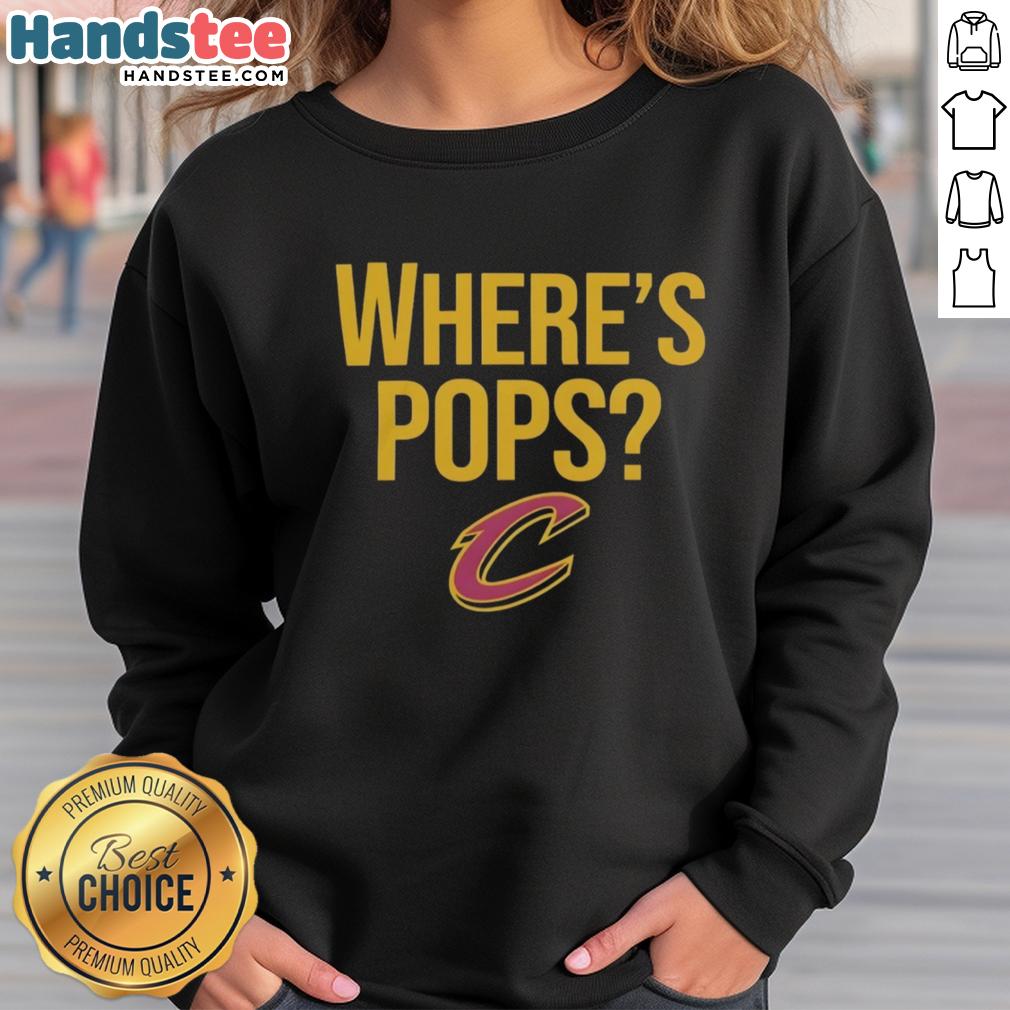 good-cleveland-cavaliers-basketball-big-logo-wheres-pops-sweatshirt Alt Text: Cleveland Cavaliers big logo on a stylish 'Where's Pops' sweatshirt, perfect for basketball fans.