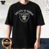 Good Coach Pete Carroll wearing a Las Vegas Raiders NFL Salute To Service logo T-shirt, showcasing team pride and support.
