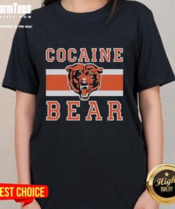 Good Cocaine Bear Chicago Bears ladies tee featuring a fun graphic design, perfect for fans and casual wear.
