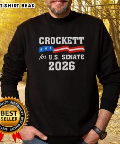 Good Crockett for US Senate 2026 sweatshirt featuring bold campaign graphics and vibrant colors, perfect for supporters.