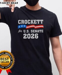 Good Crockett for US Senate 2026 T-shirt featuring bold text and patriotic colors, perfect for supporters.