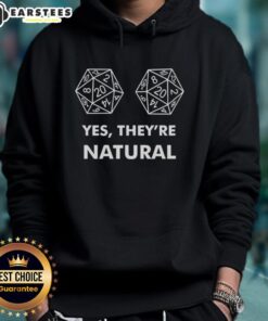 Good D20 Yes They're Natural Hoodie featuring a colorful D20 dice design, perfect for tabletop gaming enthusiasts.