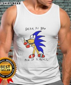 Good Dear AI Bro pick up a pencil tank top featuring a playful design perfect for casual wear and creative vibes.