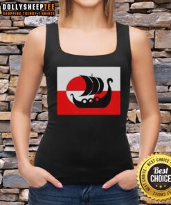 Good Denmark Greenland flag design on a tank top, supporting Danish Viking warship heritage. Not for sale.