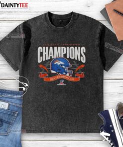 Good Denver Broncos AFC Championship Champions 2025-26 Big Helmet Center washed t-shirt for fans and collectors.