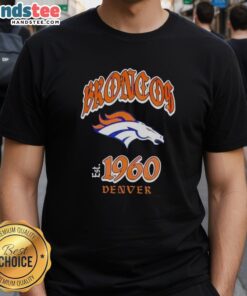 Good Denver Broncos Helmet Relaxed Graphic T-Shirt featuring a stylish helmet design perfect for fans.