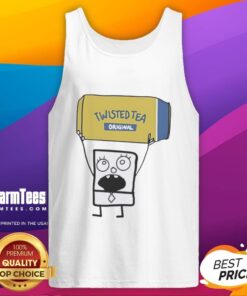 Good Doodlebob wearing a tank top while holding a Twisted Tea Original can, perfect for summer fun.