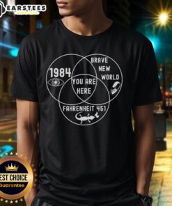 Good Dystopian Venn Diagram T-Shirt featuring a creative graphic design for fans of dystopian themes and literature.