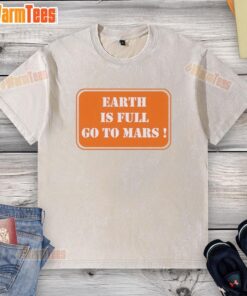 Good Earth is Full Go To Mars washed t-shirt featuring a vibrant space-themed design for eco-conscious fashion enthusiasts.