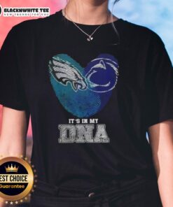 Good Fingerprints Philadelphia Eagles X Penn State Nittany Lions It's In My DNA ladies tee featuring team logos and design.