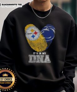 Good Fingerprints sweatshirt featuring Pittsburgh Steelers and Penn State Nittany Lions logos, perfect for fans.