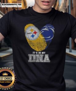 Good Fingerprints Pittsburgh Steelers X Penn State Nittany Lions It's In My DNA T-Shirt, showcasing team pride and unity.