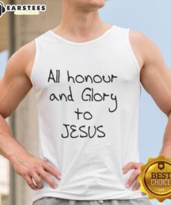 Good Gabriel Magalhaes tank top featuring 'All Honour and Glory to Jesus' design in vibrant colors.