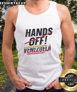 Good Hands Off Red Line Venezuela Tank Top featuring bold graphics and vibrant colors for a stylish summer look.