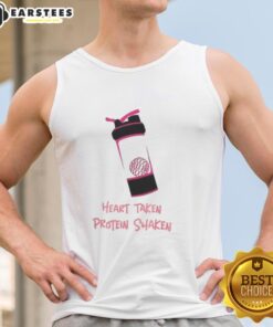 Good Heart Taken protein shaken tank top displayed on a mannequin, perfect for fitness enthusiasts and casual wear.