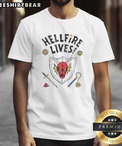 Good Hellfire Lives T-Shirt featuring a bold graphic design and vibrant colors, perfect for fans of unique apparel.