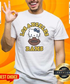 Good Hello Kitty X Los Angeles Rams Football T-Shirt featuring a playful design perfect for fans and fashion lovers.