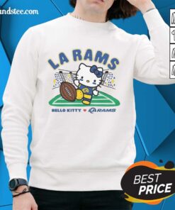 Good Hello Kitty X Los Angeles Rams Kickoff Sweatshirt featuring a playful design and team colors for fans.