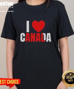Good I Love Canada Anal Ladies Tee - a fun graphic t-shirt showcasing a playful design for Canadian pride.