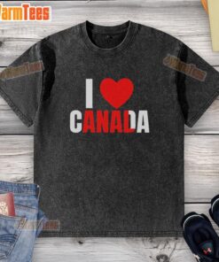 Good I Love Canada Anal Washed T-Shirt featuring a vibrant design, perfect for showcasing Canadian pride and style.