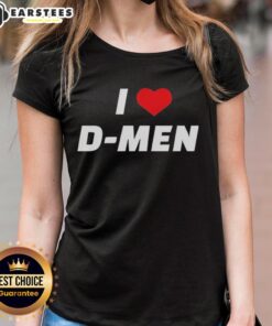 Good I Love D Men ladies tee featuring a stylish design perfect for casual wear and expressing love for men.