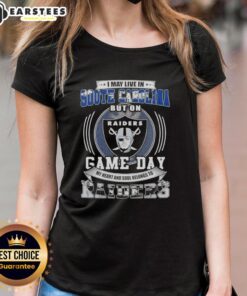 Game day ladies tee featuring 'My Heart and Soul Belongs to Las Vegas Raiders Football' in South Carolina style.