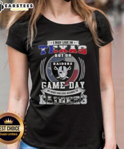 Women's tee featuring 'My Heart and Soul Belongs to Las Vegas Raiders' design, perfect for game day fans.