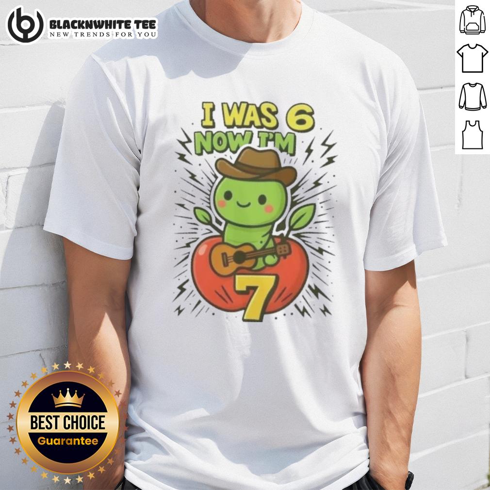 Good I Was 6 Now I'M 7 Years Old 6 7 Meme 7Th Birthday T Shirt Funny 7th birthday T-shirt featuring 'Good I Was 6 Now Im 7' meme for kids celebrating their milestone birthday.