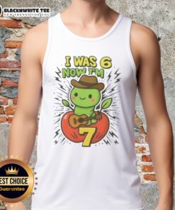7th birthday tank top featuring 'Good I Was 6 Now I'm 7 Years Old' meme design for kids celebrating their special day.