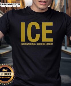 Good Ice International Coochie Experts logo T-shirt featuring a bold graphic design for stylish, casual wear.