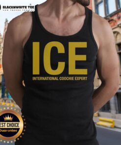 Good ICE International Coochie Experts logo tank top featuring a vibrant design and bold branding for stylish wear.