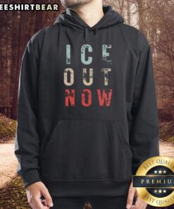Vintage Good Ice Out Now hoodie displayed on a hanger, showcasing retro style and design for fashion enthusiasts.