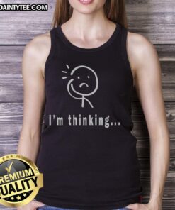 Good Im Thinking Stickman Tank Top design featuring a playful stick figure in a casual, trendy style for summer wear.