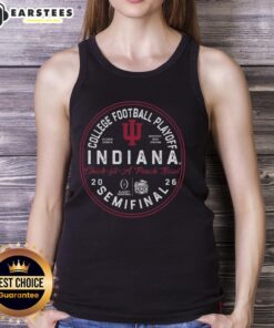 Good Indiana 2026 Peach Bowl Bound tank top featuring vibrant team colors and bold graphic design for fans.