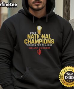 Good Indiana Hoosiers 2026 National Champions hoodie celebrating their historic win with stylish design and vibrant colors.