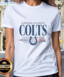 Vintage logo tee for Indianapolis Colts NFL Super Bowl Champions, perfect for ladies and football fans.