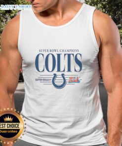 Vintage Indianapolis Colts NFL Super Bowl Champions tank top featuring the team's classic logo and championship design.