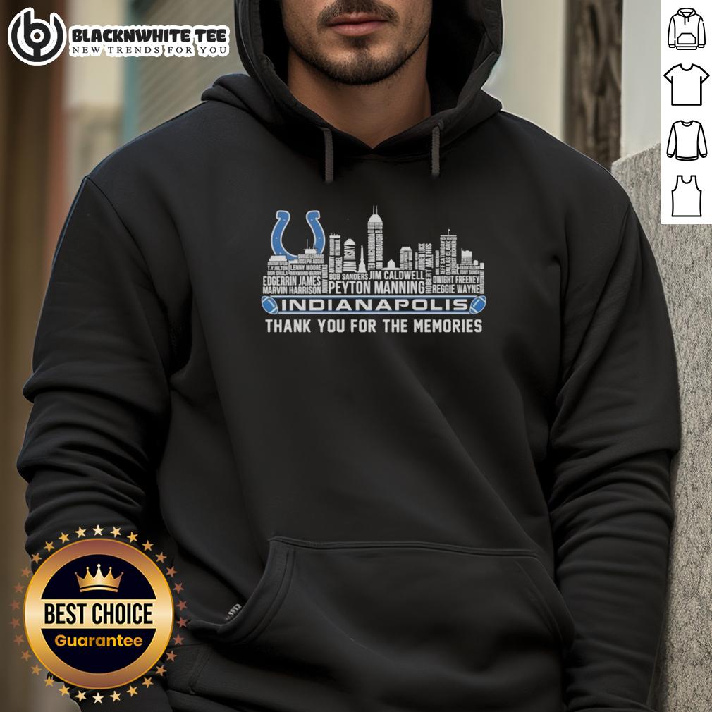 Good Indianapolis Colts Thank You For The Memories City Skyline Hoodie Good Indianapolis Colts Thank You For The Memories hoodie featuring a vibrant city skyline design.
